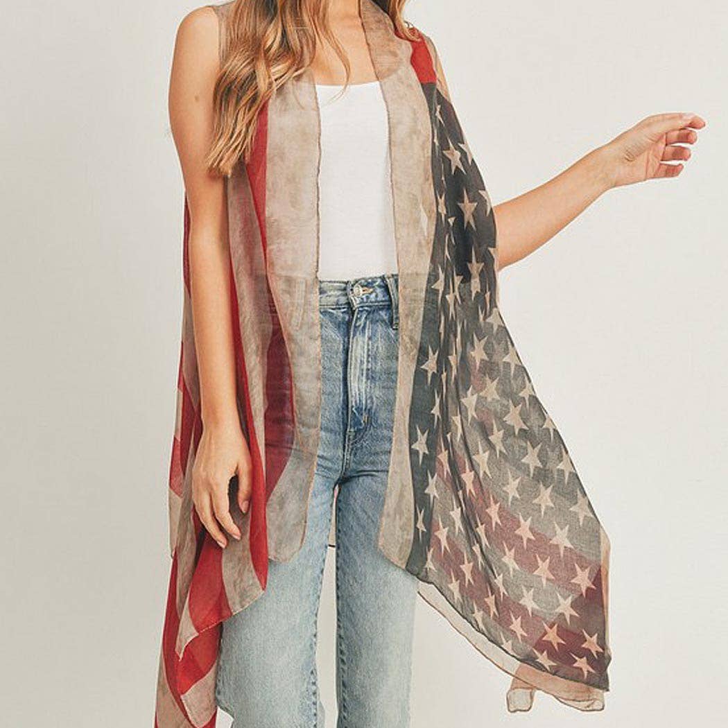 Vintage American Flag Vest