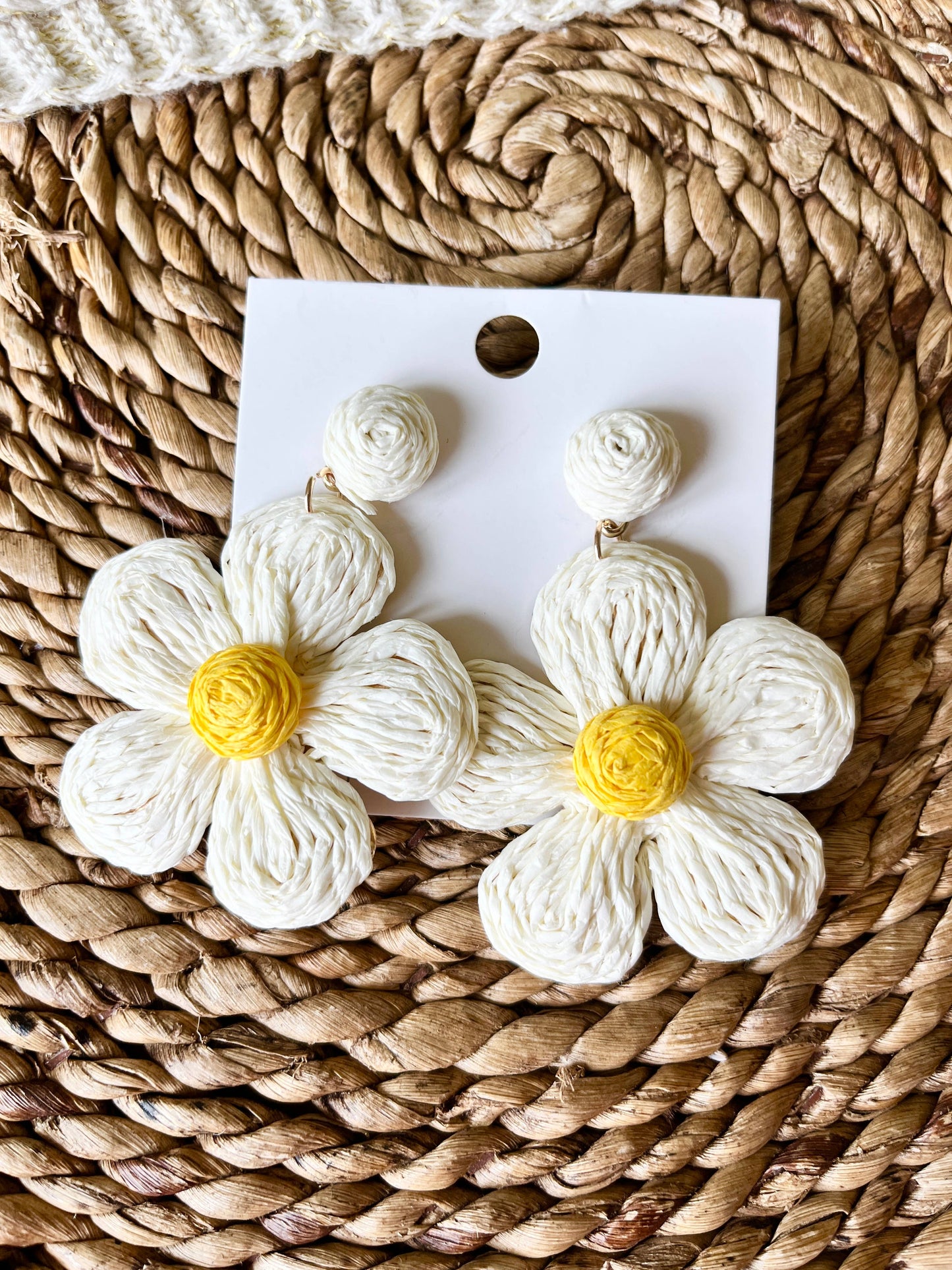 Large Daisy Flower Earrings
