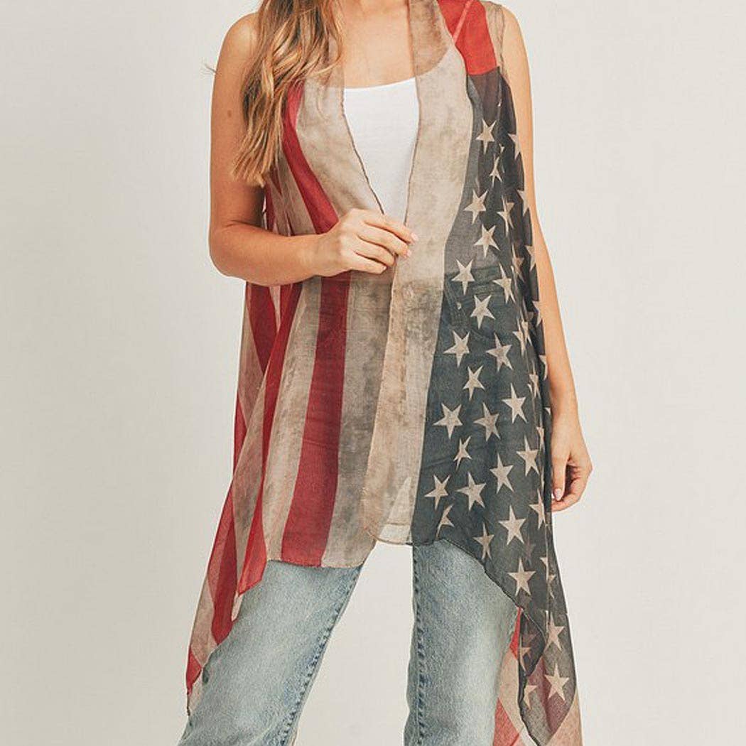 Vintage American Flag Vest