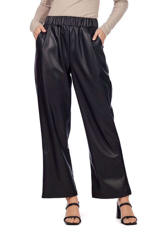 Mud Pie Black Ballard Leather Pant