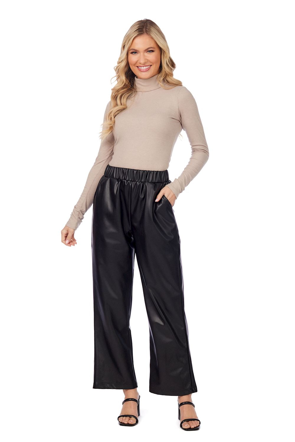Mud Pie Black Ballard Leather Pant