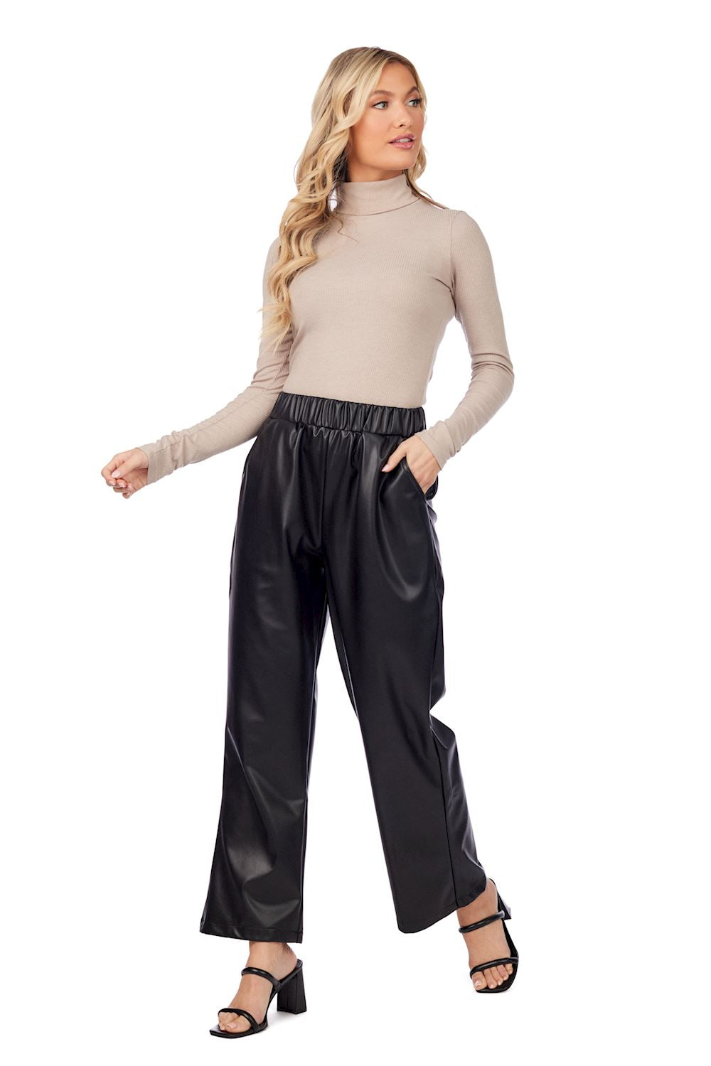Mud Pie Black Ballard Leather Pant