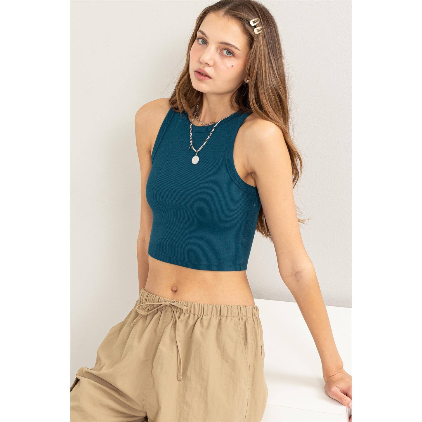 RIBBED CROP TANK TOP