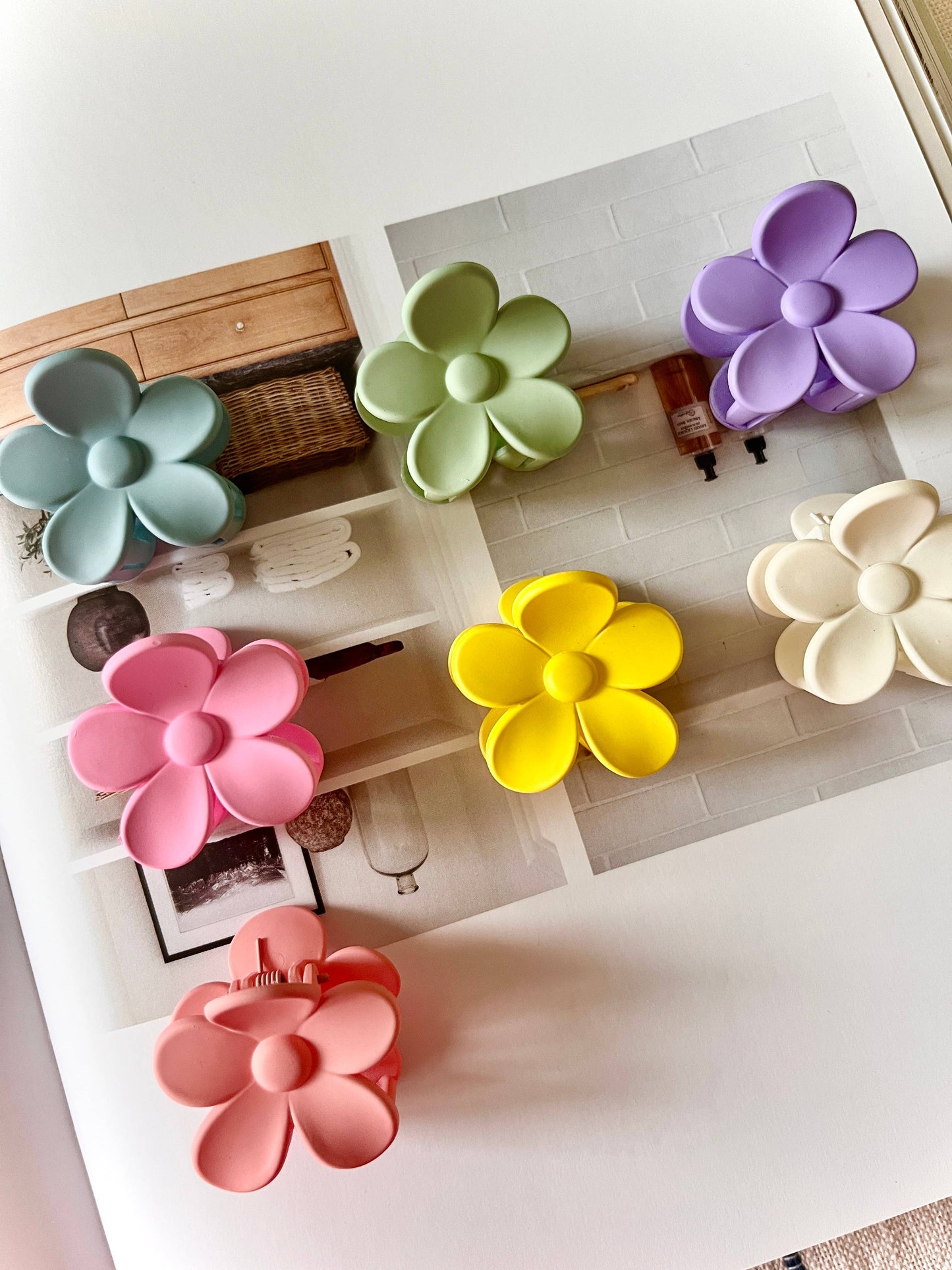 Small Flower Hair Claw Clips - Fall Floral