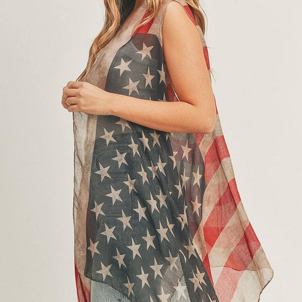 Vintage American Flag Vest