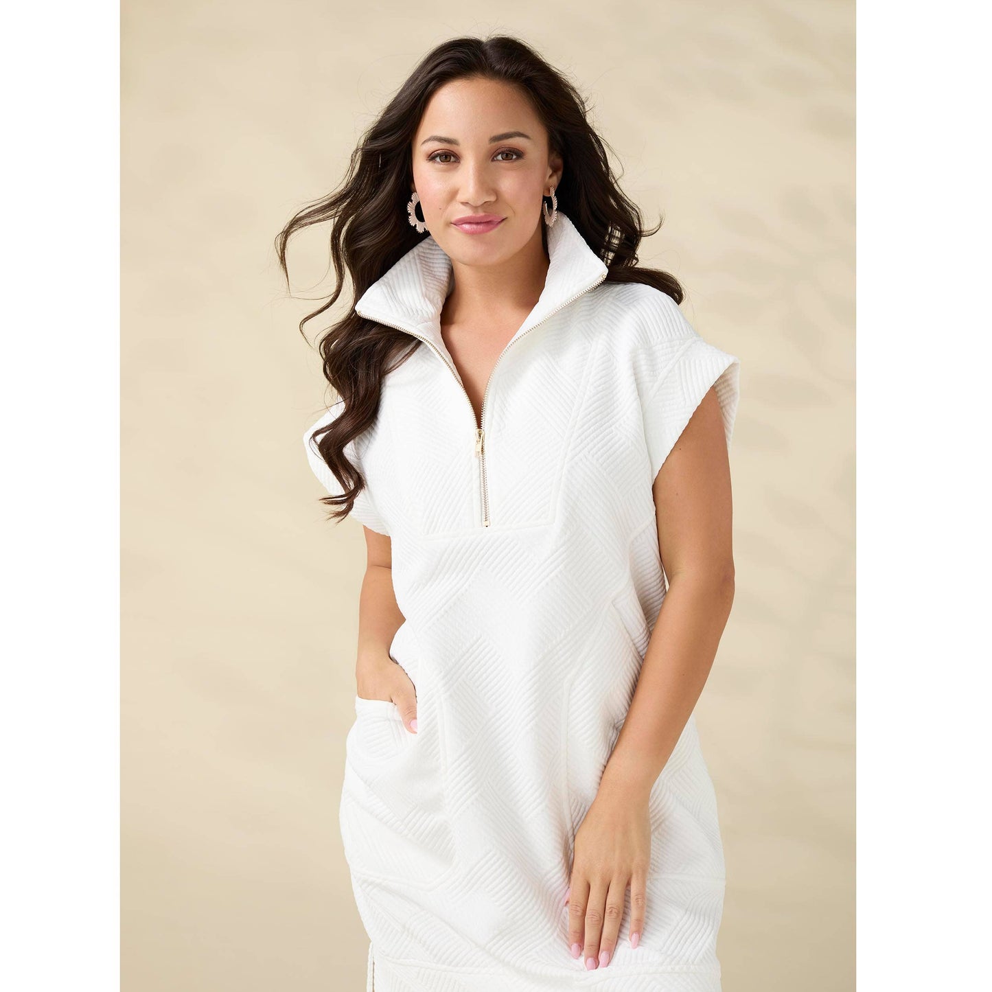 Serena Sleeveless Quilted Dress with Pockets