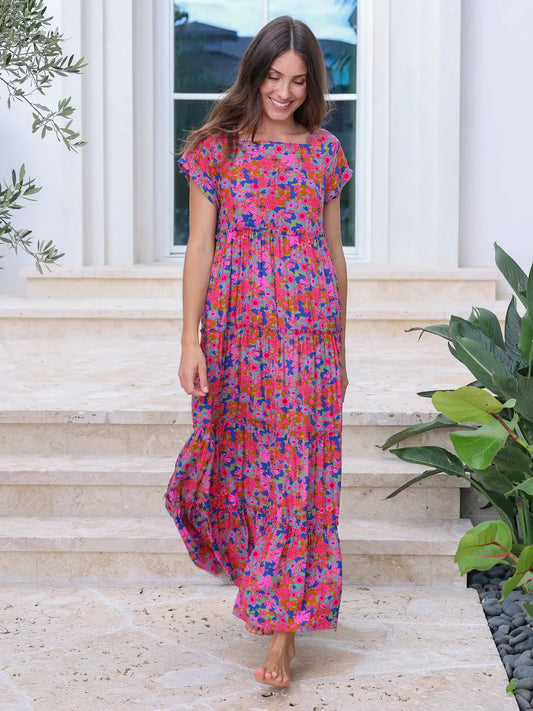 Natural Life Berkley Maxi Dress-Rust Orchid Pink