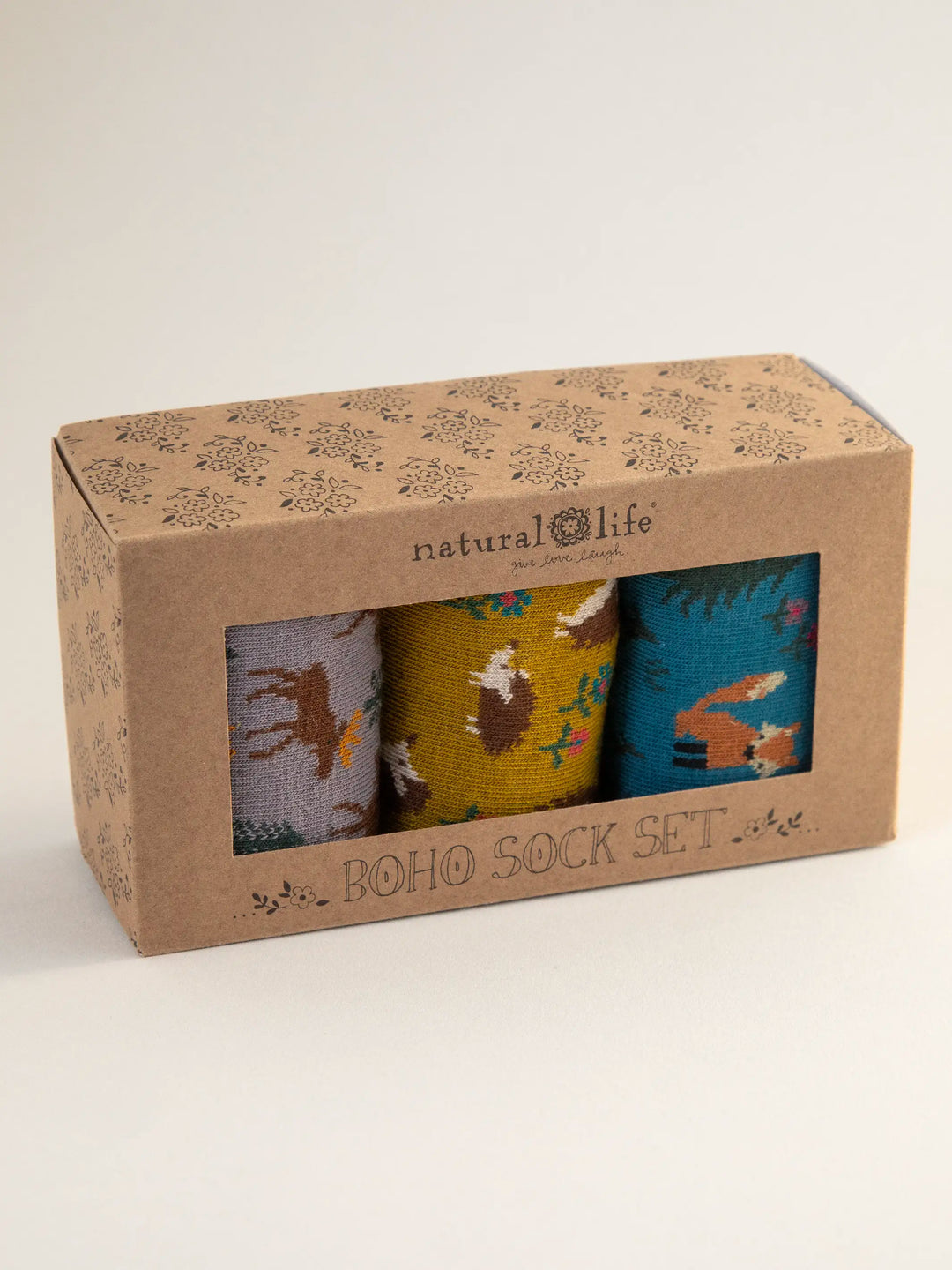 Natural Life Boxed Boho Sock Set-Critters, Set of 3