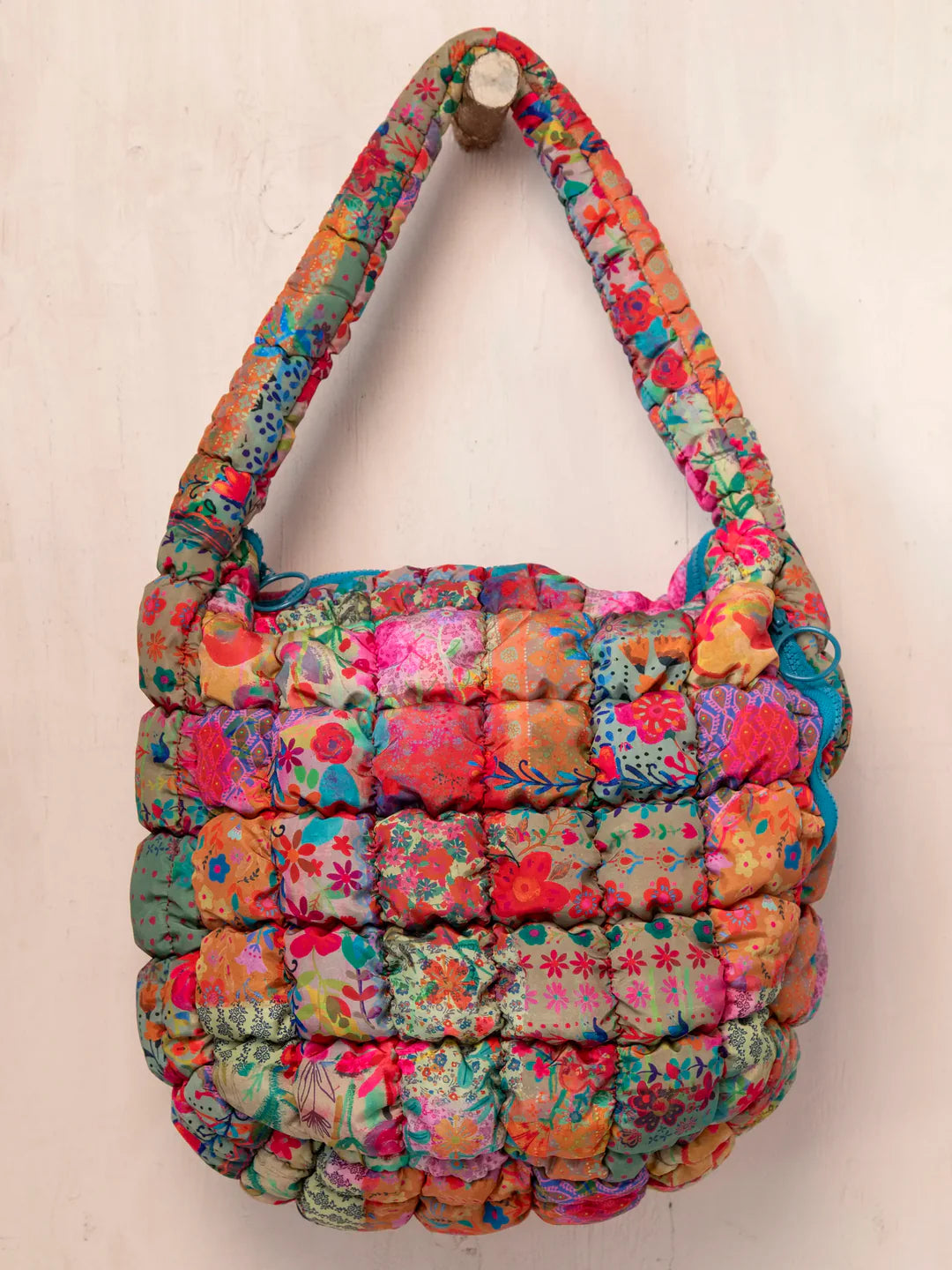 Natural Life Puffy Fit-It-All Bag-Pink Floral Patchwork