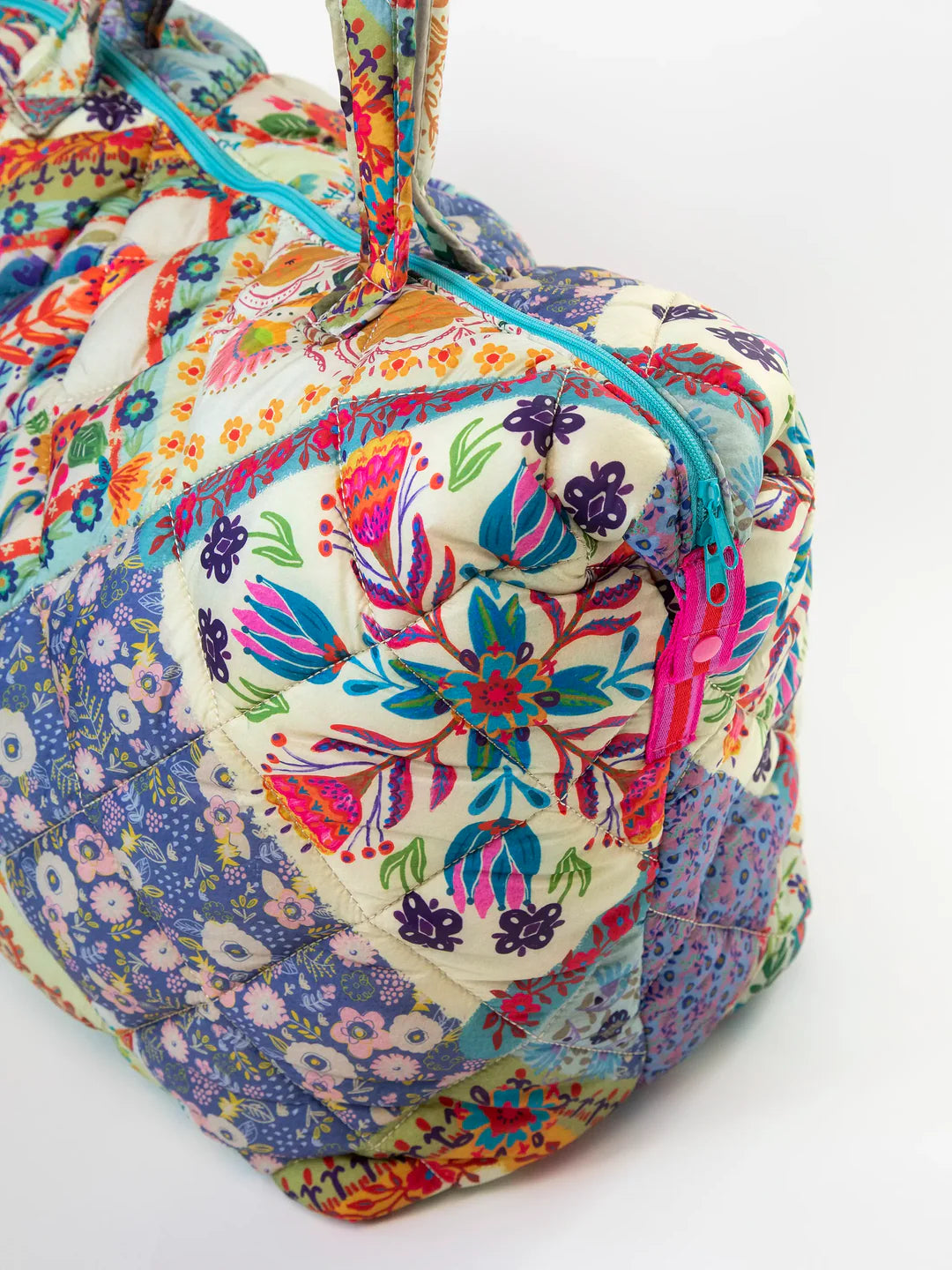 Natural Life Puffy Weekender Bag-Mandala Patchwork Cream