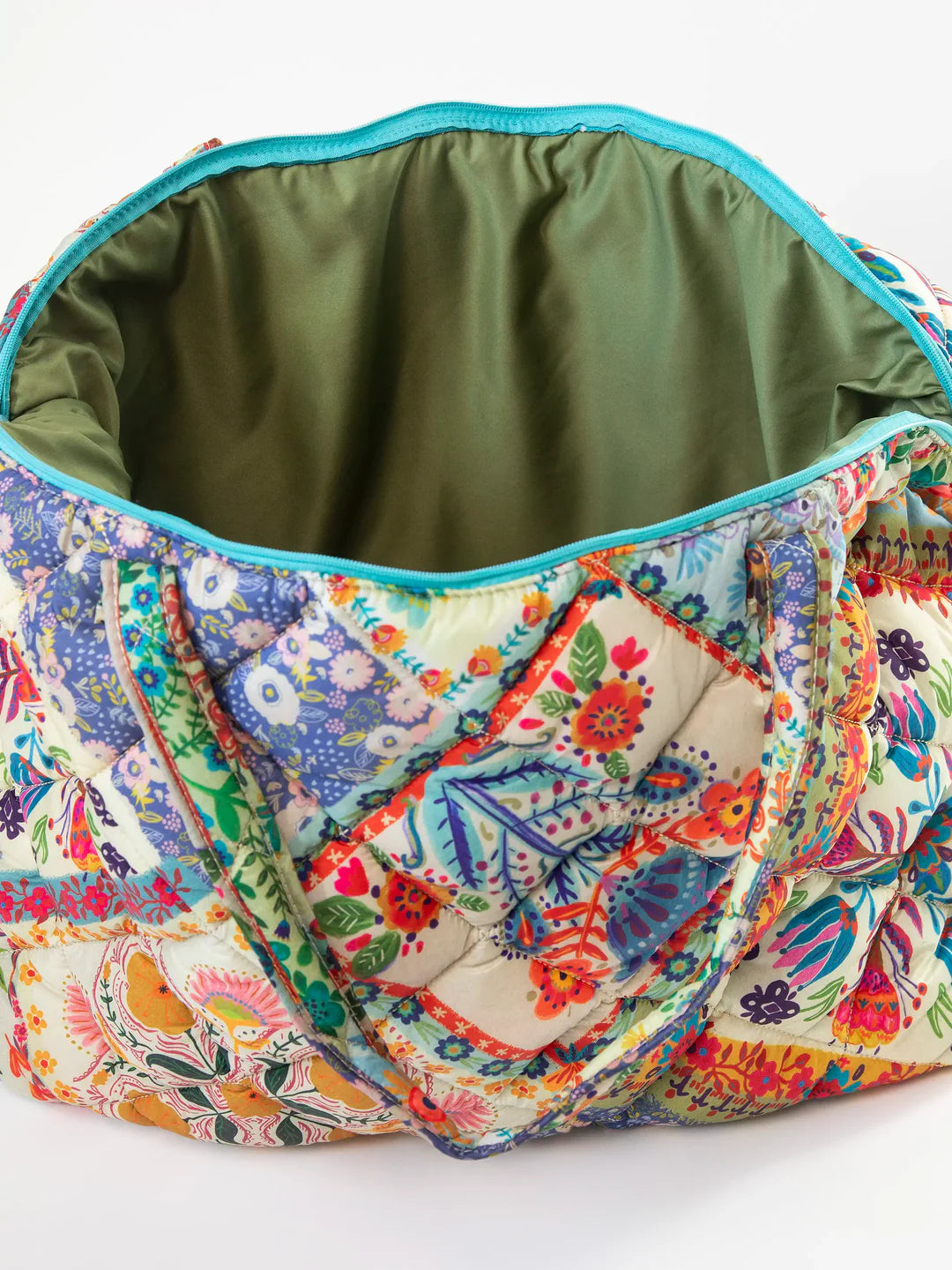 Natural Life Puffy Weekender Bag-Mandala Patchwork Cream