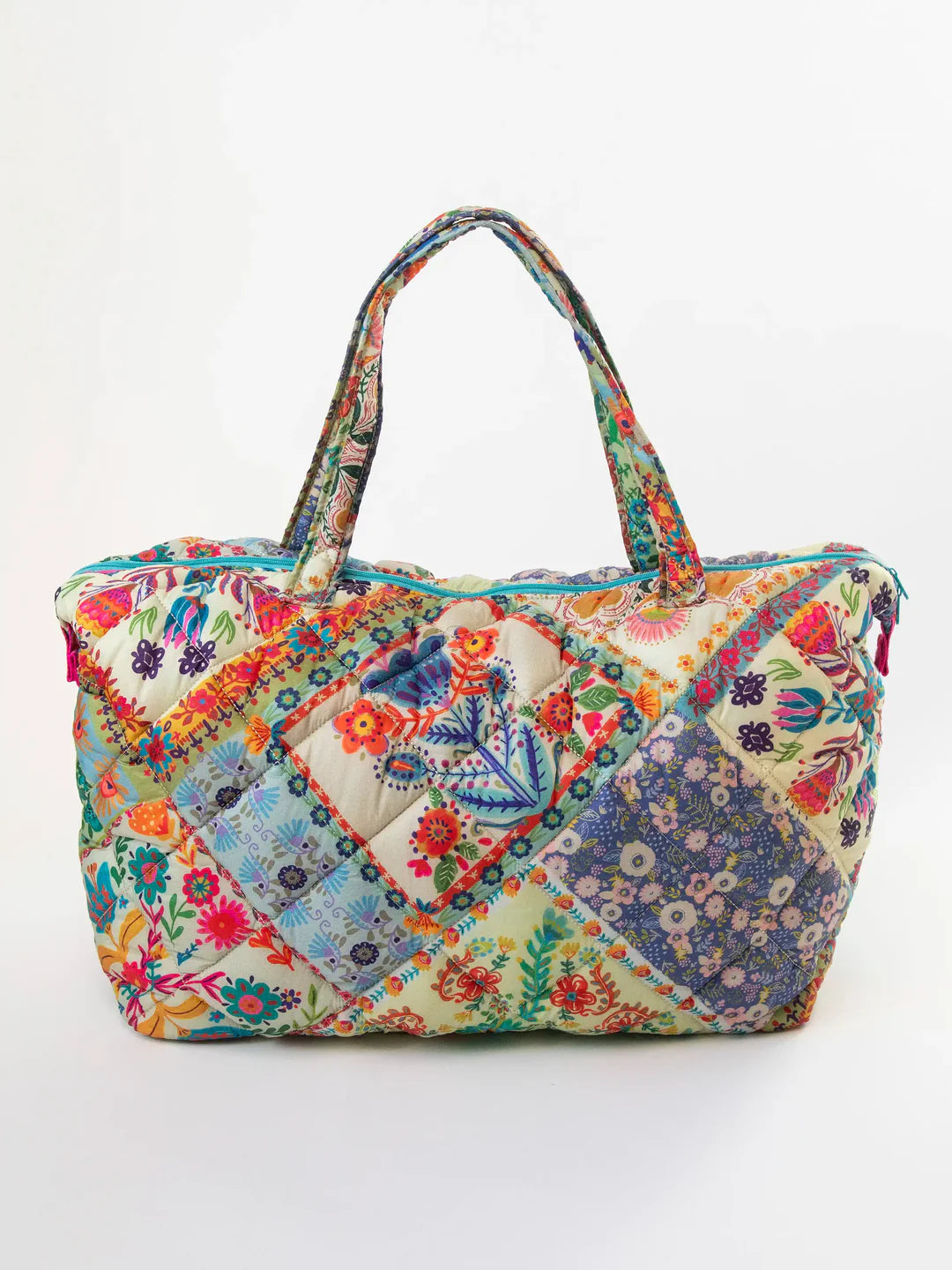 Natural Life Puffy Weekender Bag-Mandala Patchwork Cream