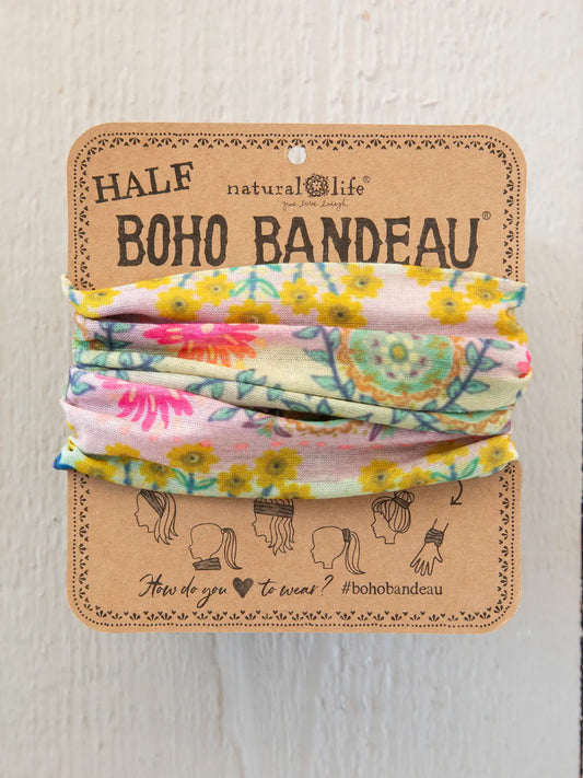 Natural Life Half Boho Bandeau® Headband-Mint Borders