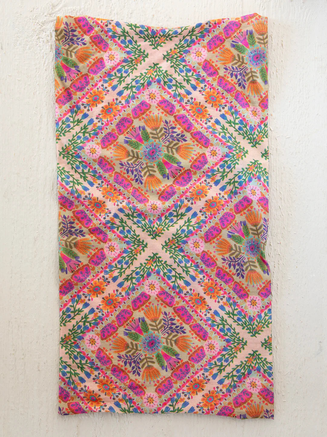 Natural Life Full Boho Bandeau® Headband-Pink Floral Diamonds