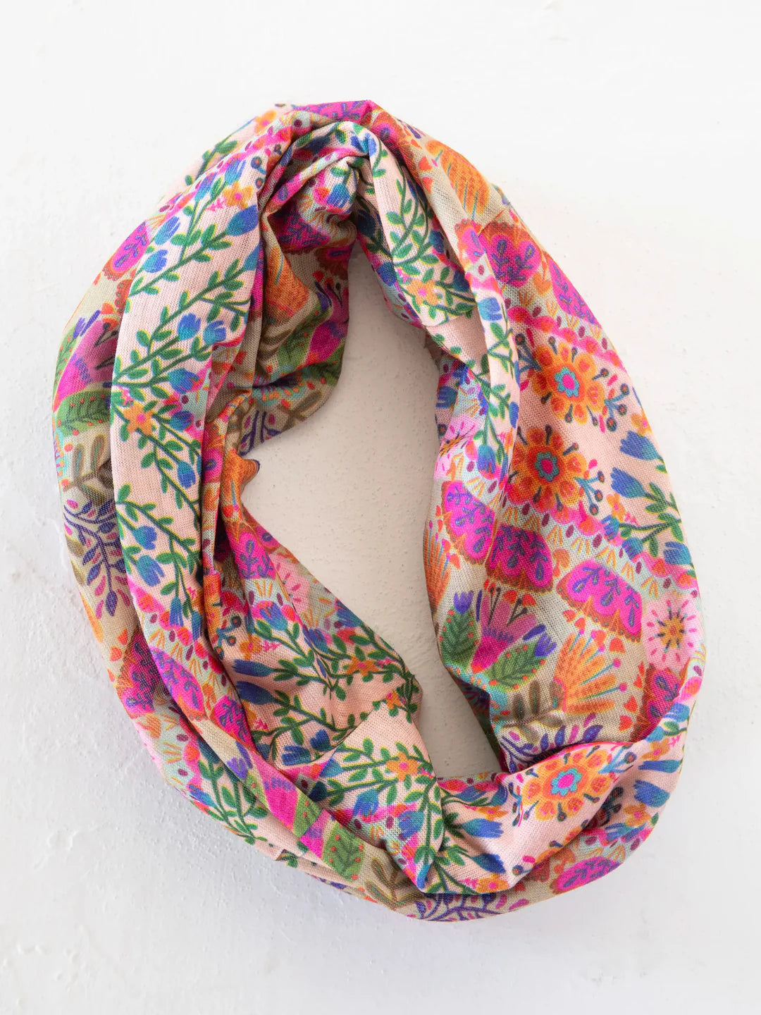 Natural Life Full Boho Bandeau® Headband-Pink Floral Diamonds