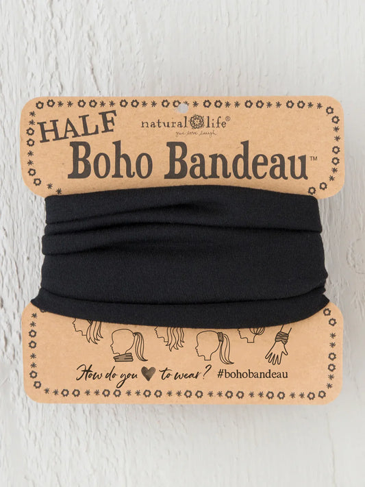 Natural Life Half Boho Bandeau® Headband-Black