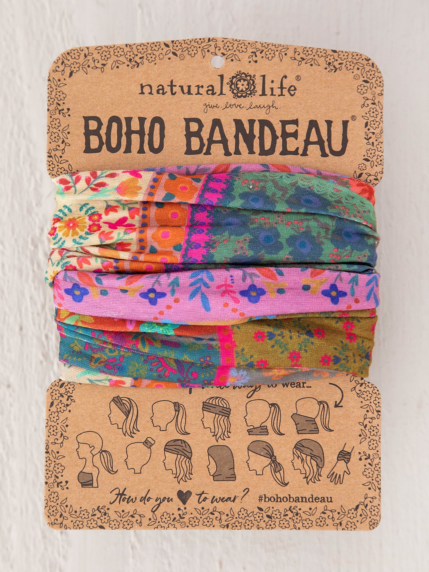 Natural Life Full Boho Bandeau® Headband - Multi Patchwork