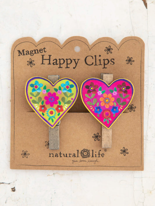 Natural Life Magnet Bag Clips-Heart, Set of 2