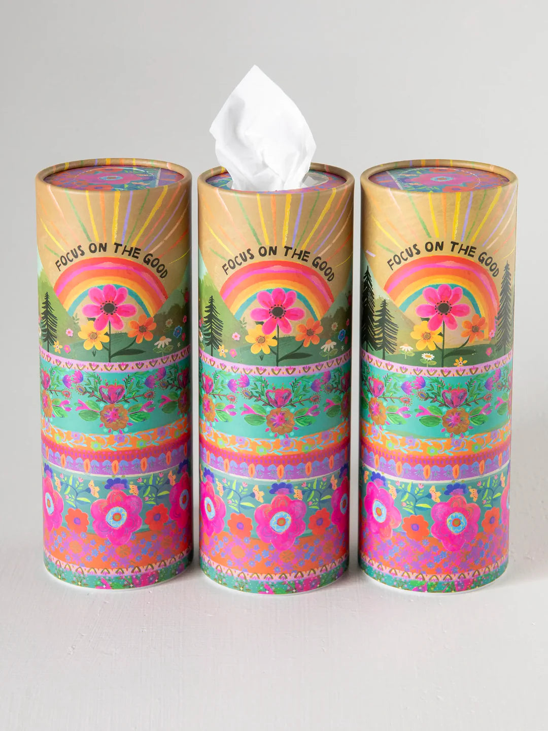 Natural Life Car Tissues-Focus on the Good, Set of 3