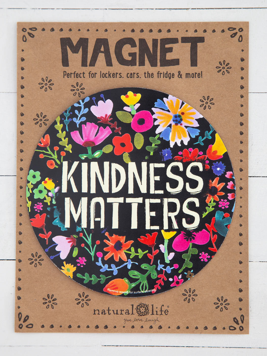 Natural Life Car Magnet-Kindness Matters Black Floral