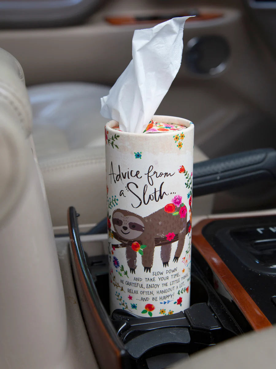Natural Life Car Tissues - Advice From a Sloth