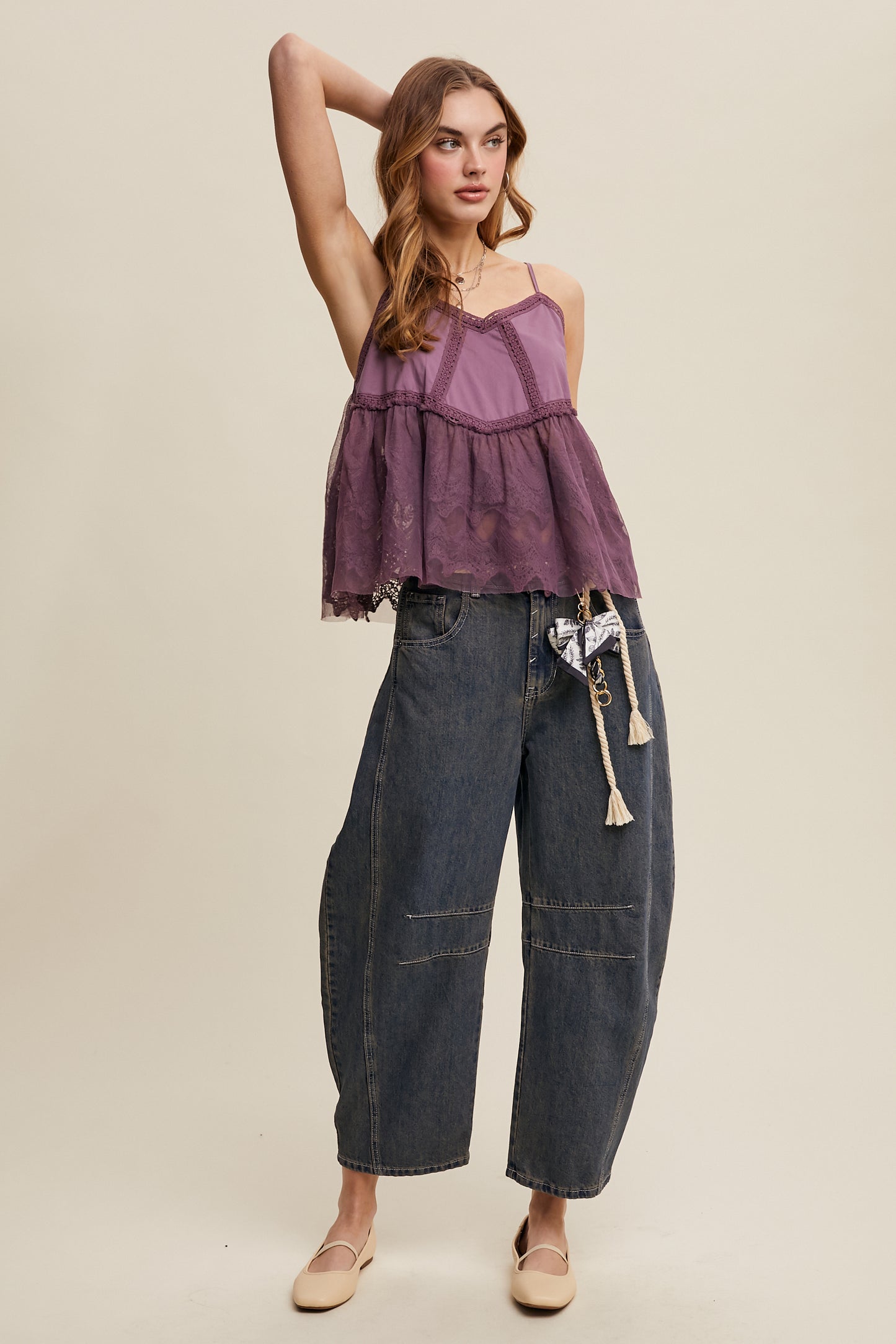 Embroidered Lace Layered Top