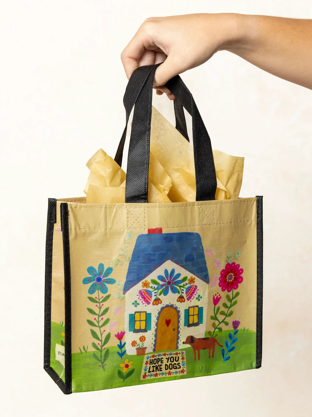 Natural Life Medium Happy Bag- Hope You Like Dogs
