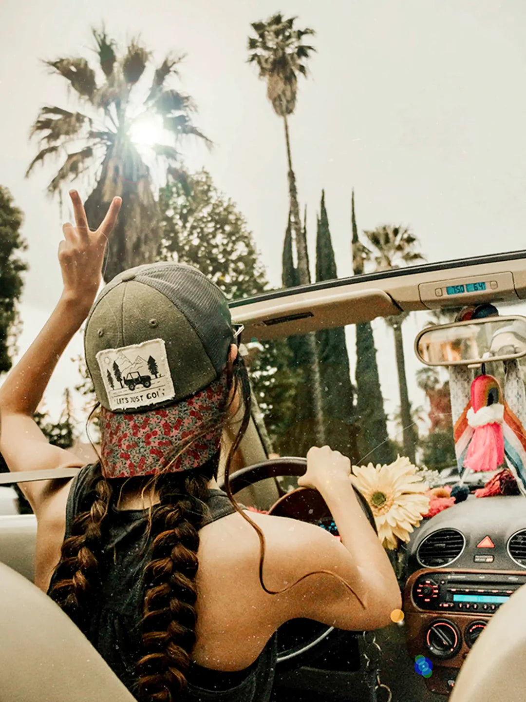 Natural Life Canvas Trucker Hat- Let's Just Go Mountains