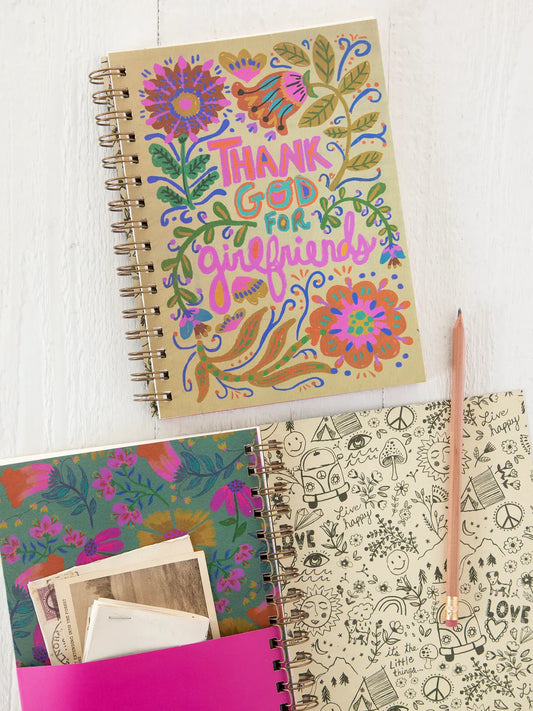 Natural Life Spiral Notebook-Thank God For Girlfriends