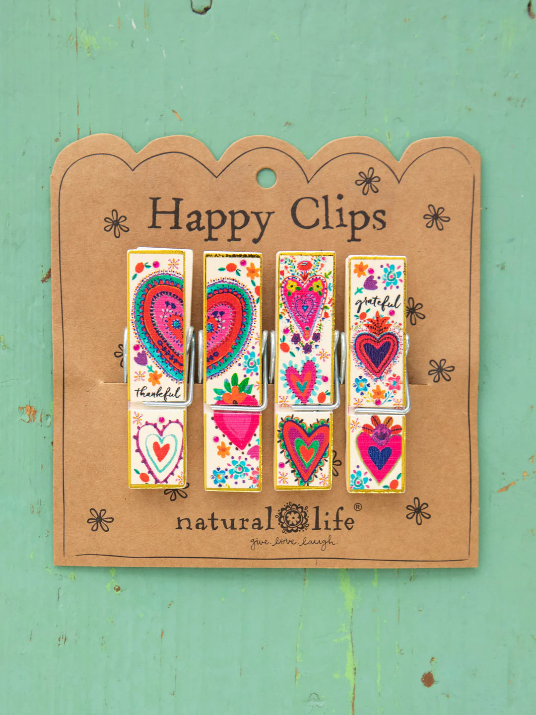 Natural Life Happy Clips, Set of 4