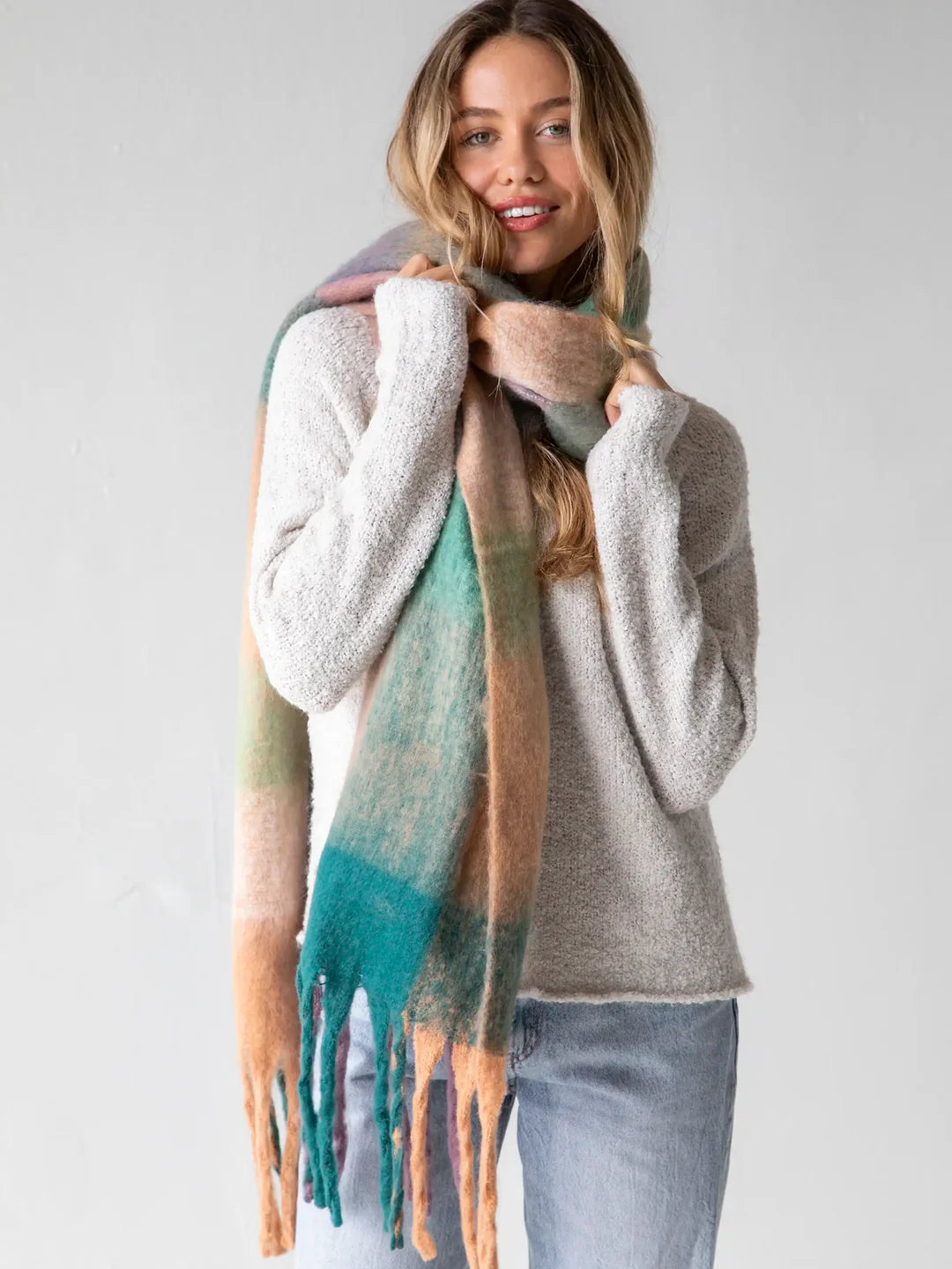 Natural Life Cuddle Up Cozy Scarf-Blue Sage