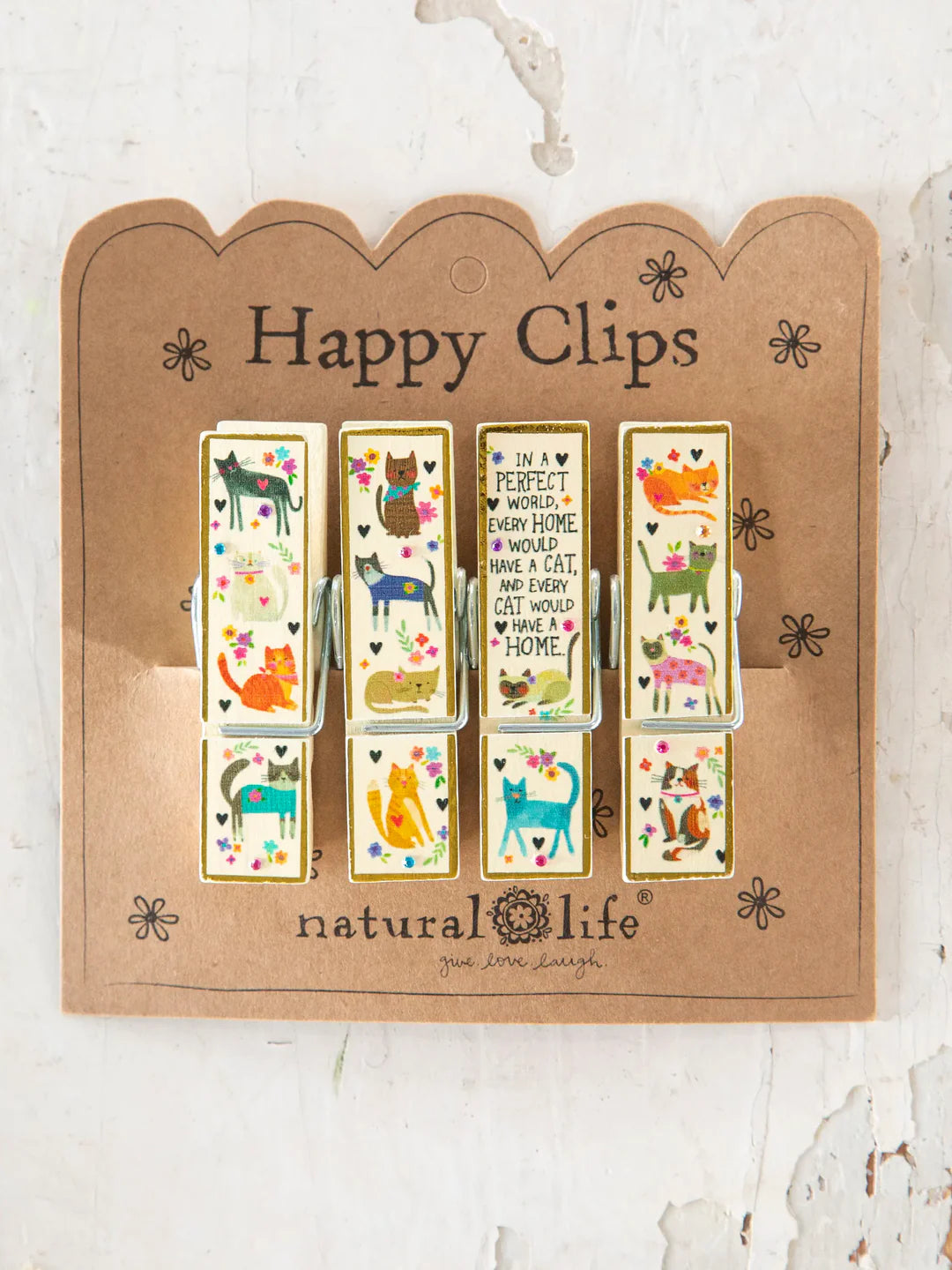 Natural Life Happy Clips-Every Cat Has a Home, Set of 4
