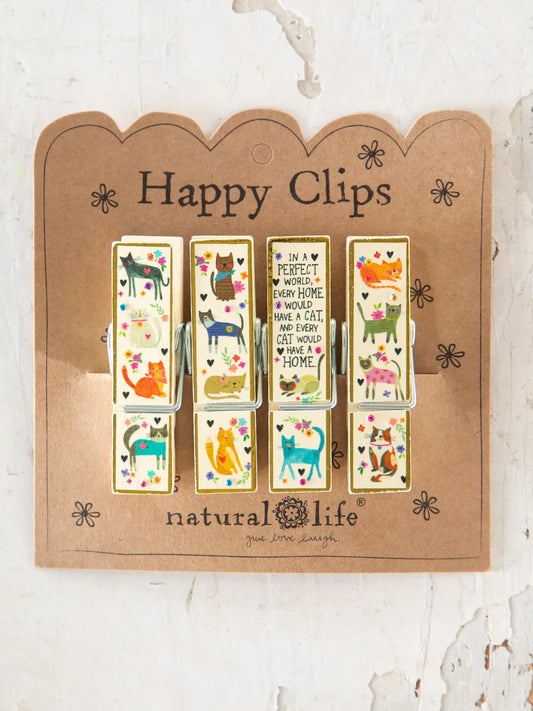 Natural Life Happy Clips-Every Cat Has a Home, Set of 4