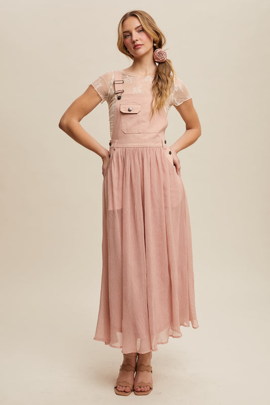 Cotton Maxi Overall Dress