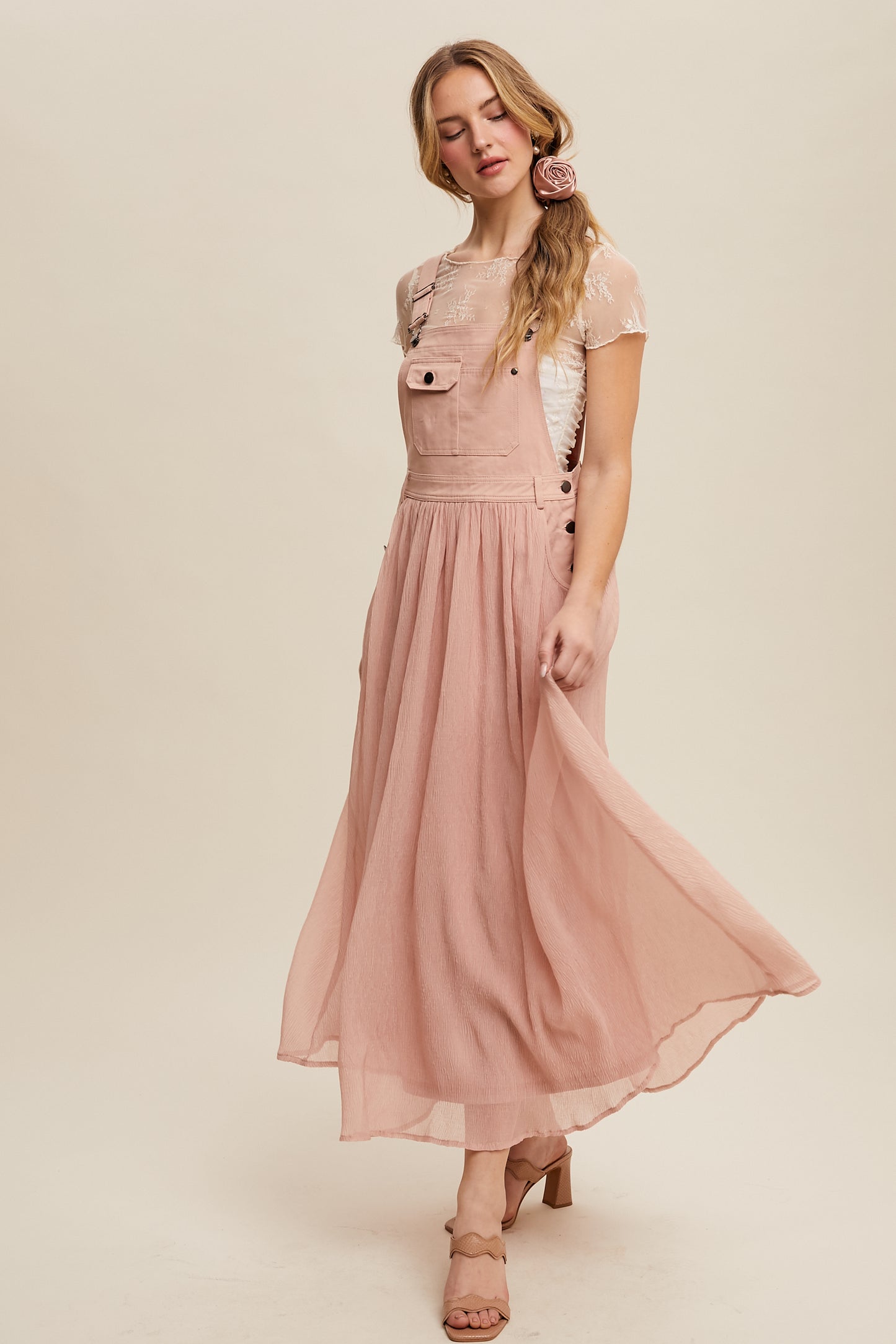 Cotton Maxi Overall Dress