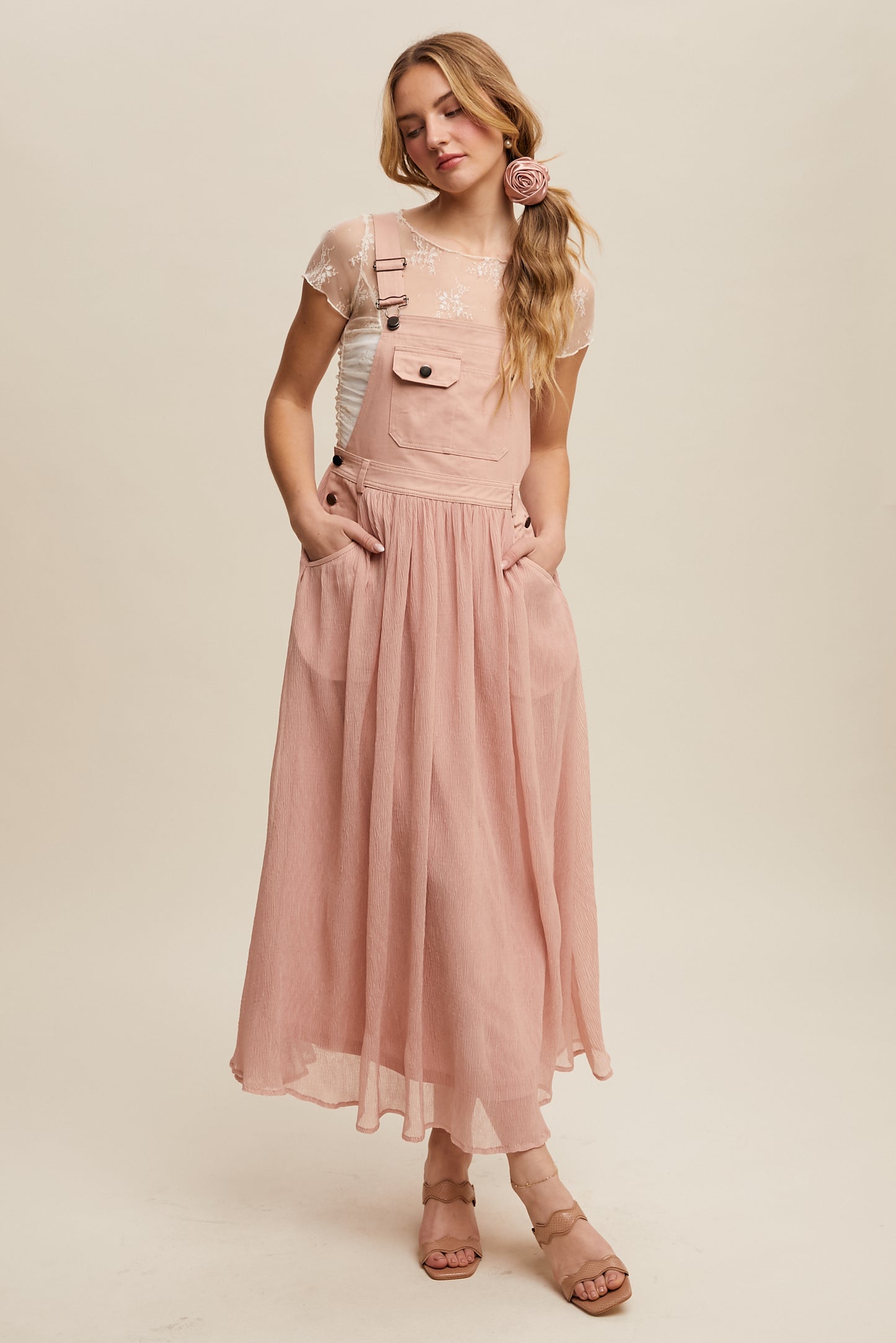 Cotton Maxi Overall Dress