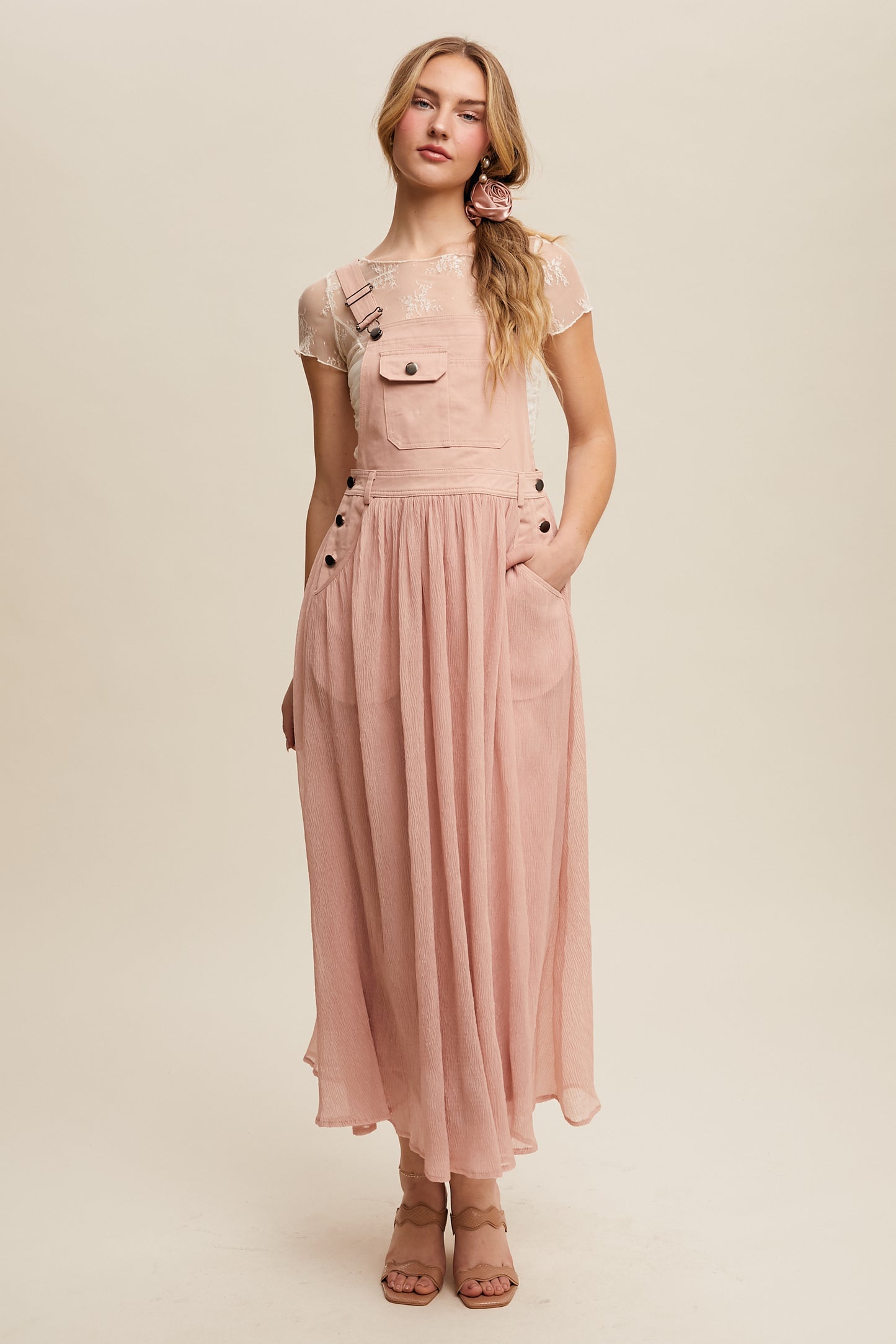 Cotton Maxi Overall Dress