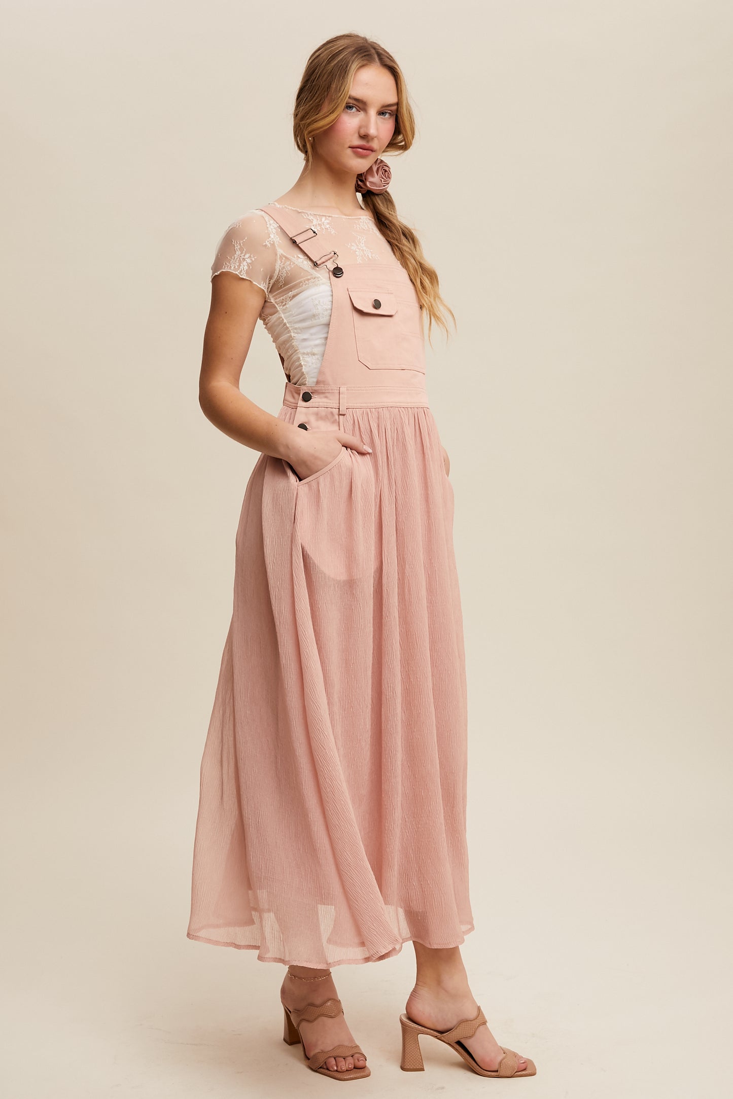 Cotton Maxi Overall Dress