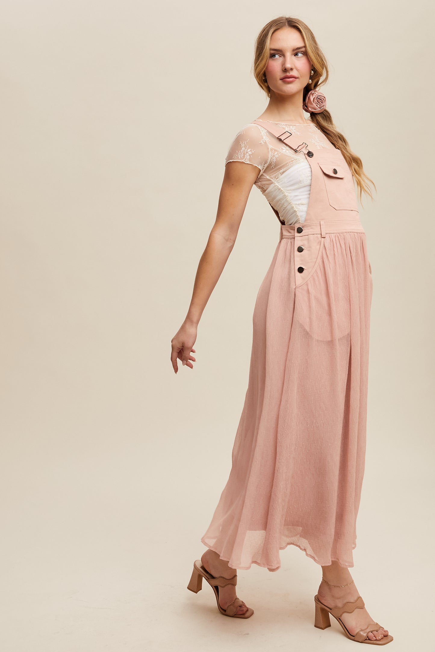 Cotton Maxi Overall Dress