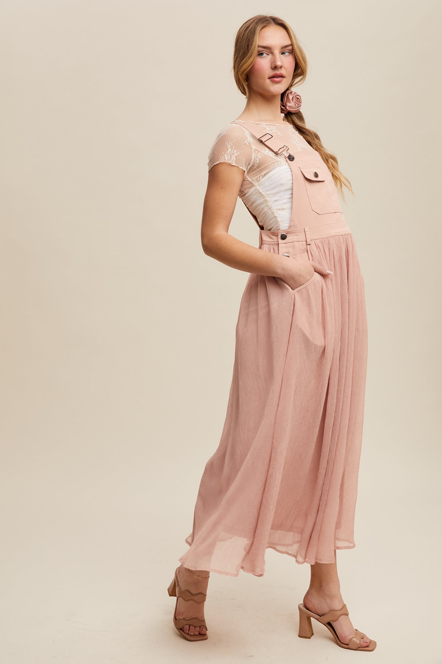 Cotton Maxi Overall Dress