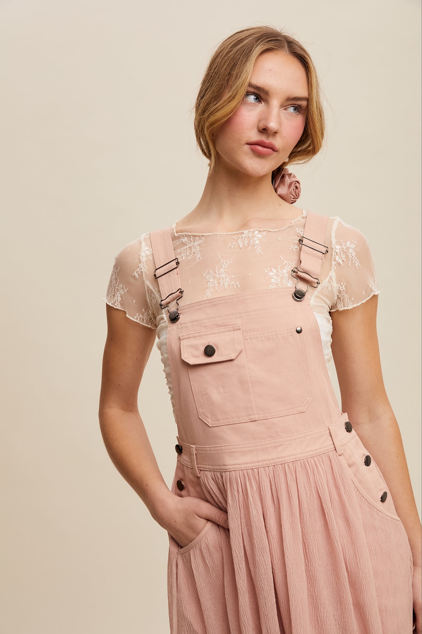 Cotton Maxi Overall Dress