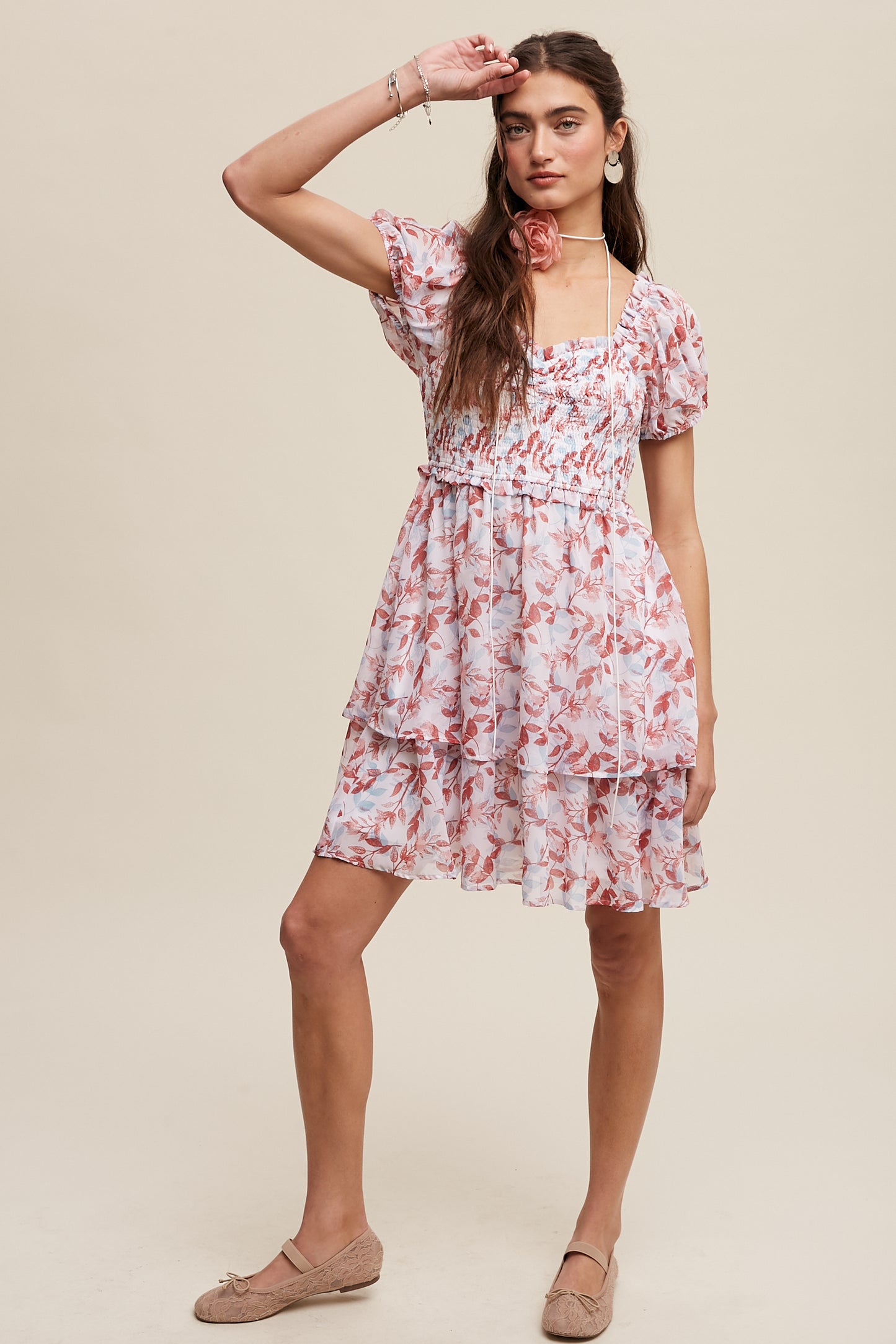 Floral Smocked Mini Dress