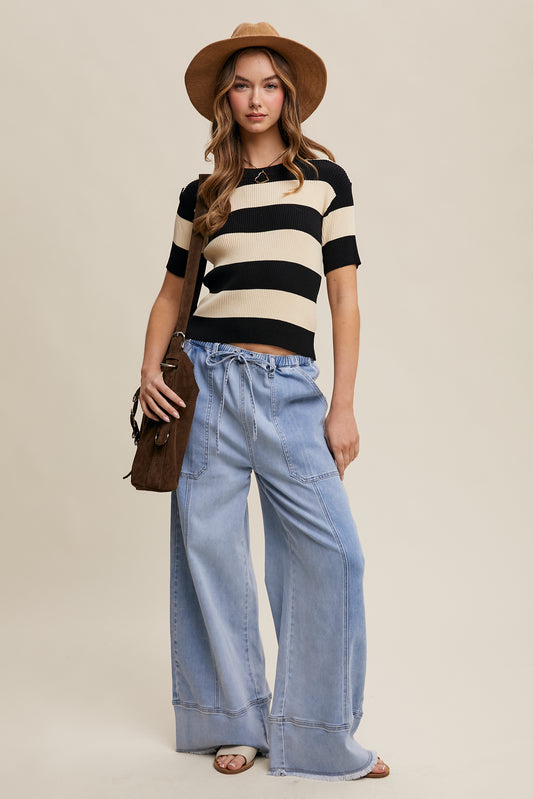Relaxed Wide-Leg Denim Pants