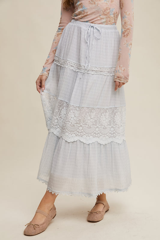 Tiered Lace Maxi Skirt