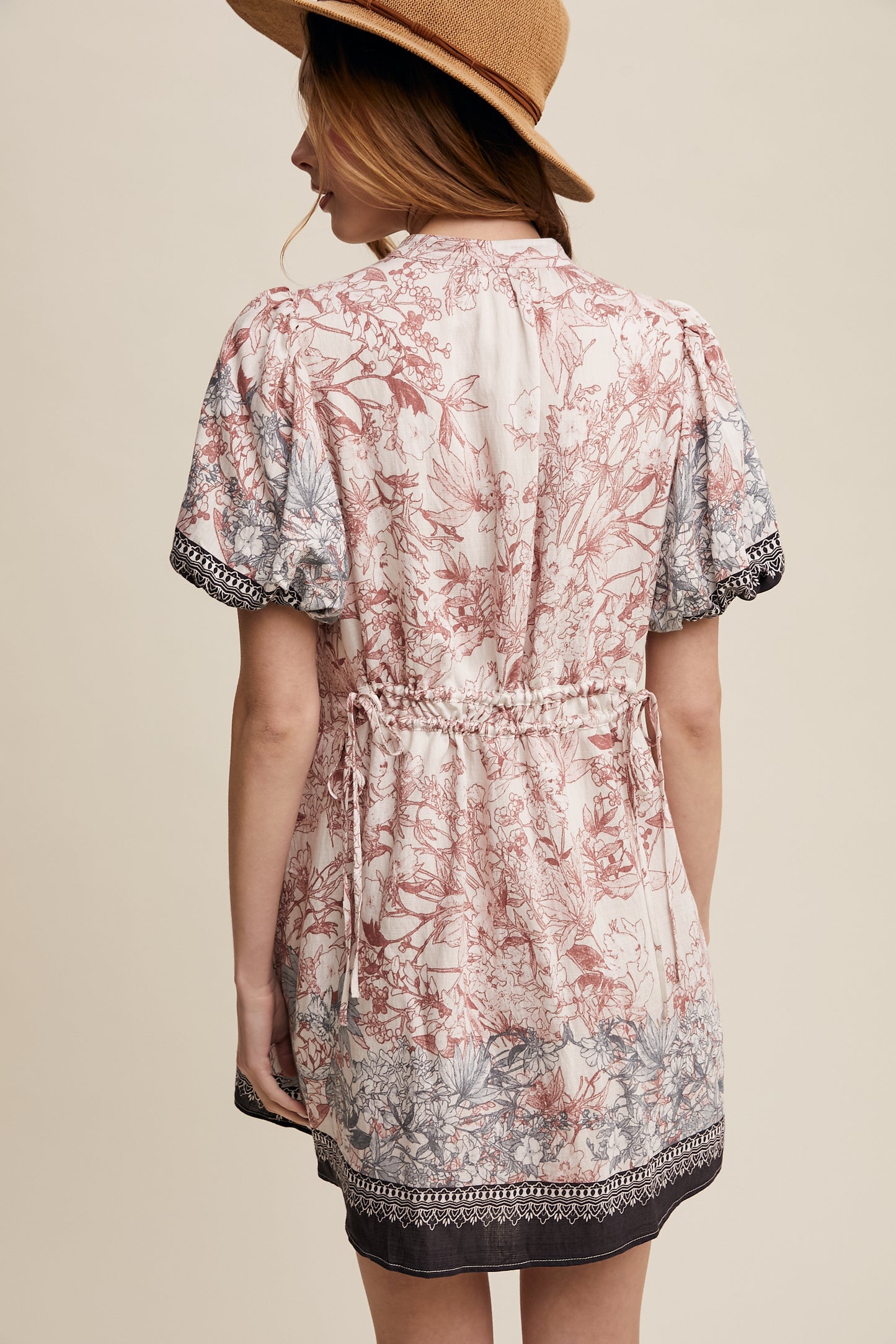 Floral Print Puff Sleeve Dress