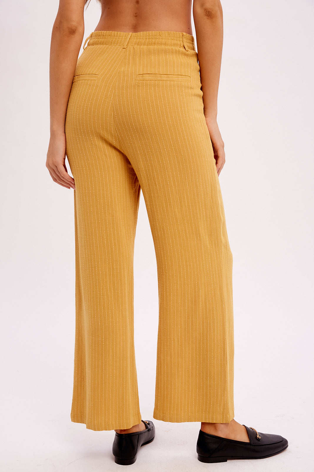 Stripe Down Linen Trousers