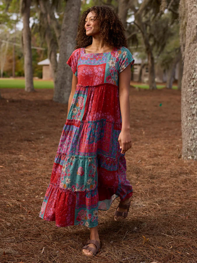 Natural Life Berkley Maxi Dress- Jewel Positano Scarf