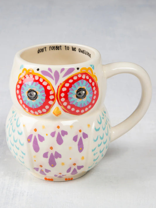 Natural Life Folk Art Coffee Mug-Eleanor the Owl
