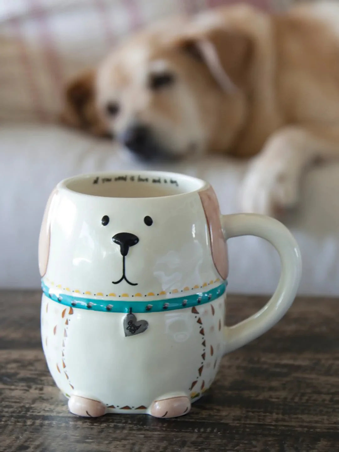 Natural Life Folk Art Coffee Mug-Lucky the Dog
