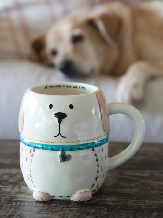 Natural Life Folk Art Coffee Mug-Lucky the Dog